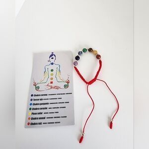 Chakra Healing Bracelet 7 Stones Red String Adjustable Spiritual Energy Balance
